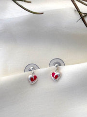 Heart Embrace Silver Earrings